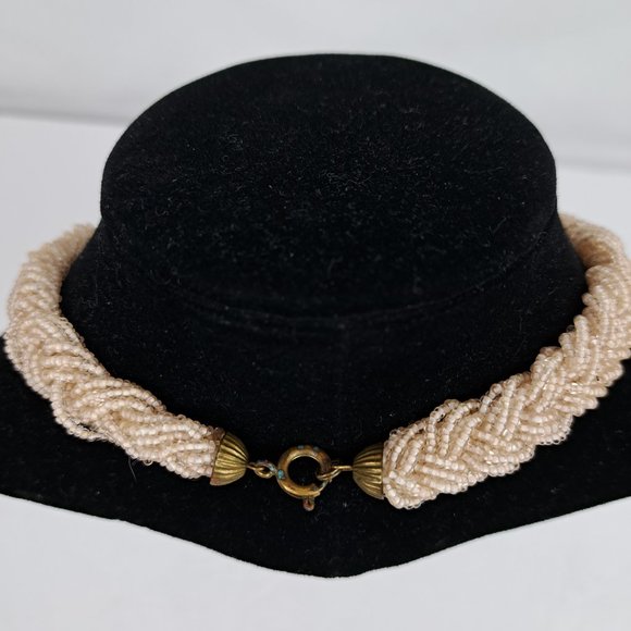 Vintage Seed Bead Multi Strand Necklace and Screw Back Earring Set - Picture 6 of 16